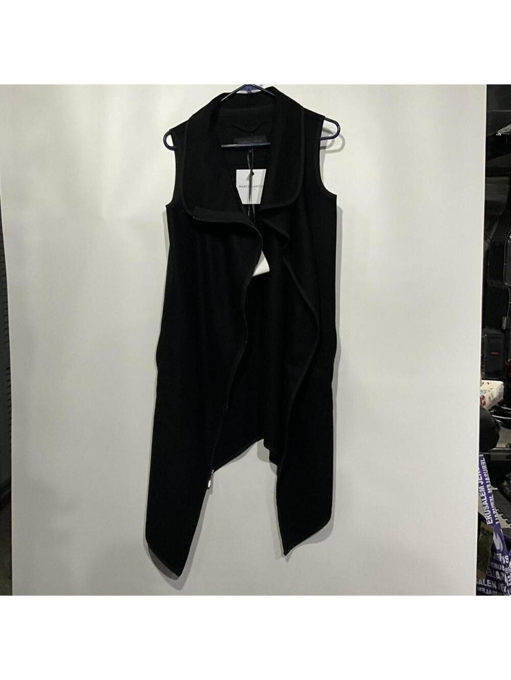 Marcellamoda Black Sleeveless Draped Vest